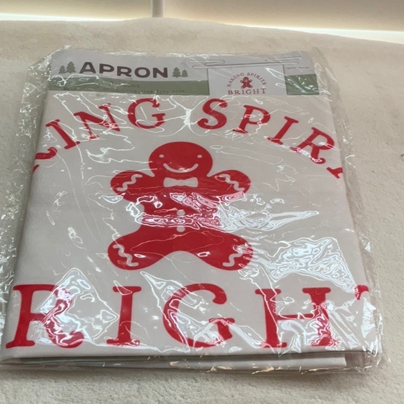 Gingerbread Man Apron with Red Print - Picture 1 of 5